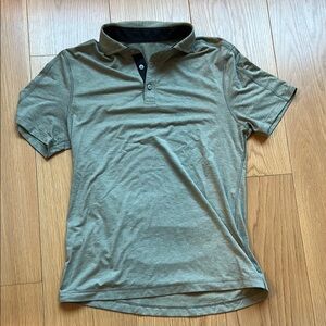 Lululemon Athletica Green Polo Shirt Lightweight Athletic Design